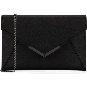 Stylish Black Twill Lined Clutch Bag with Magnetic Closure – Perfect for Parties